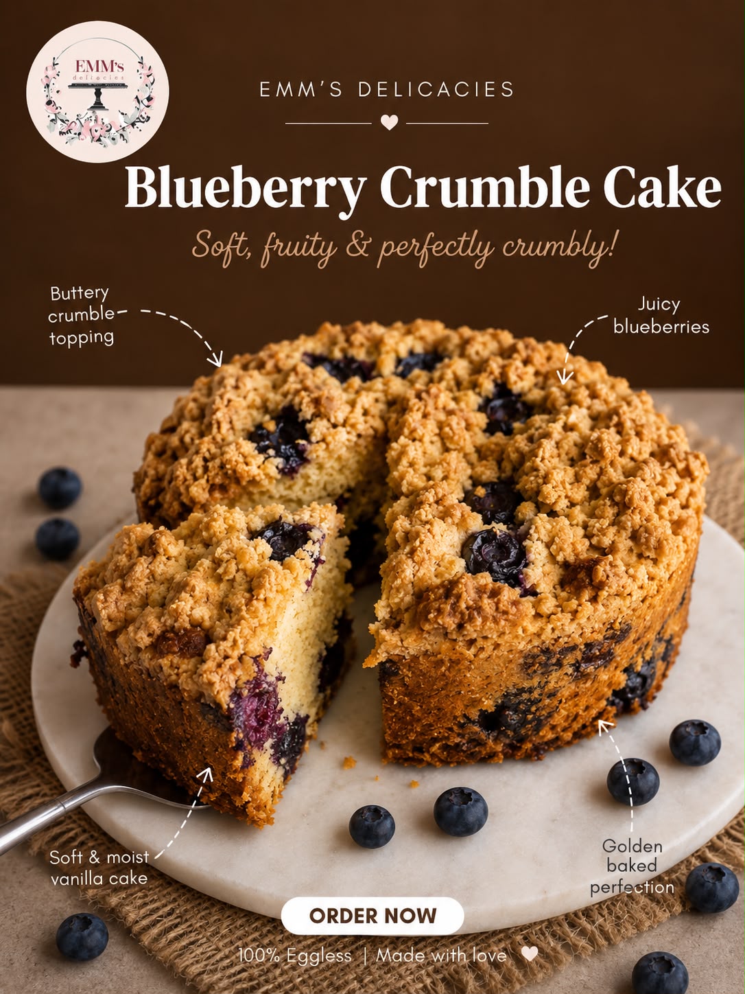 Blueberry Crumble Cake