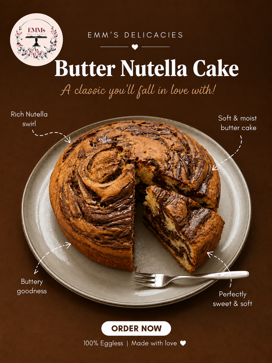 Butter Nutella Cake