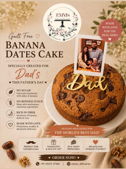 Guilt-Free Banana Dates cake