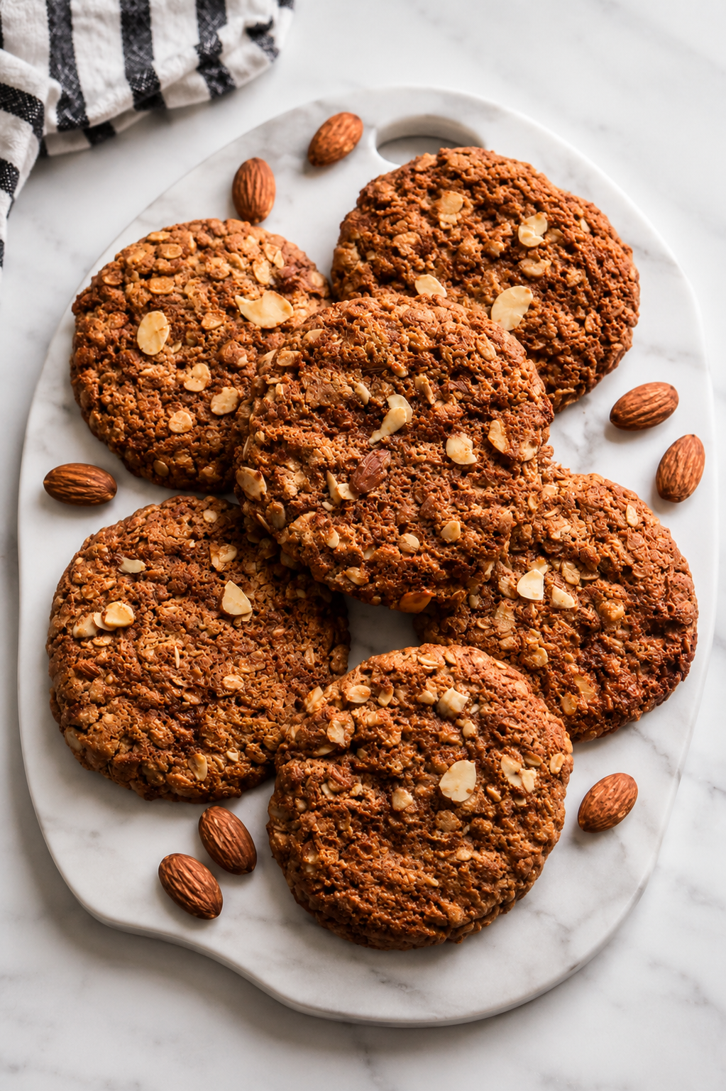 Oatmeal almond cookies ( eggless)