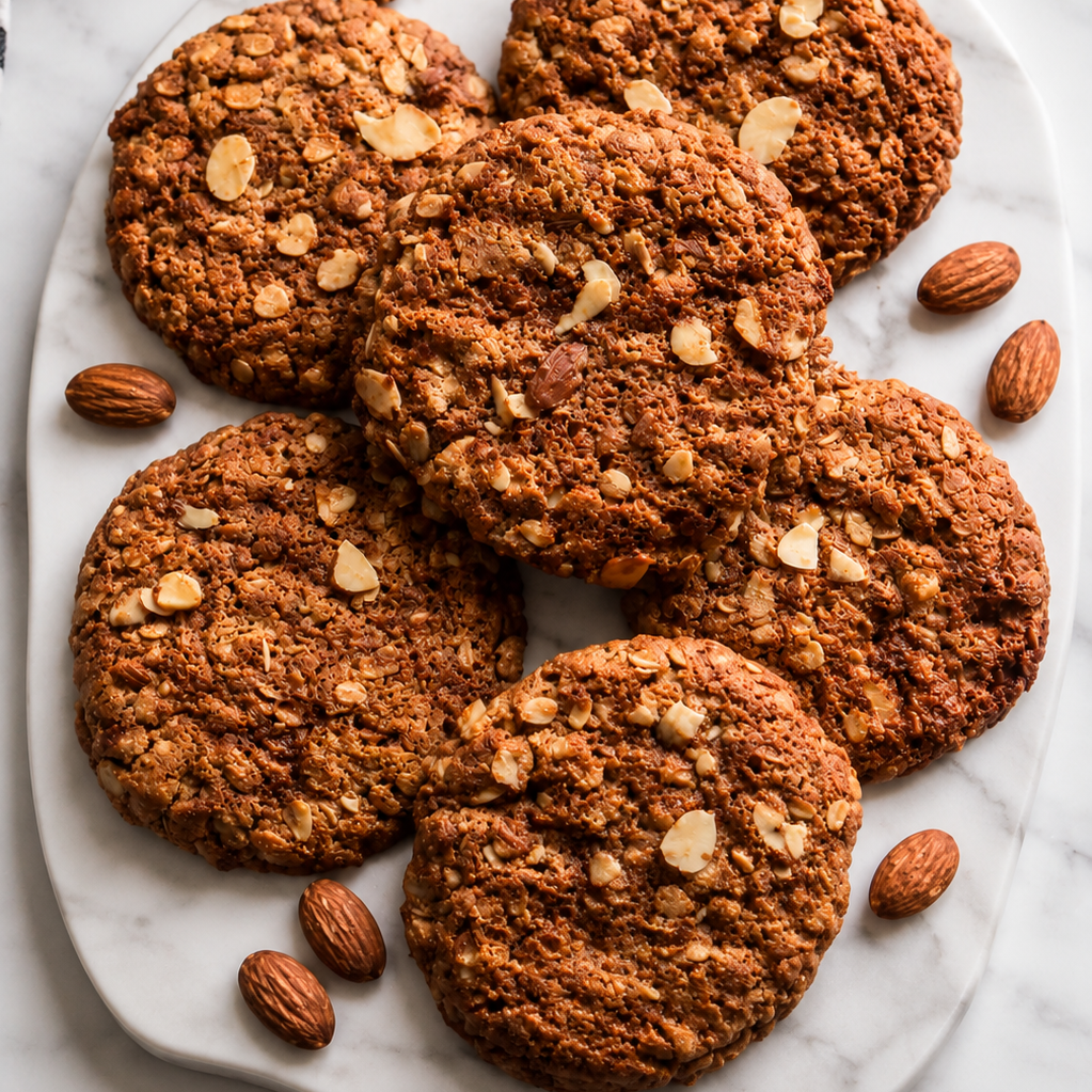 Oatmeal almond cookies ( eggless)