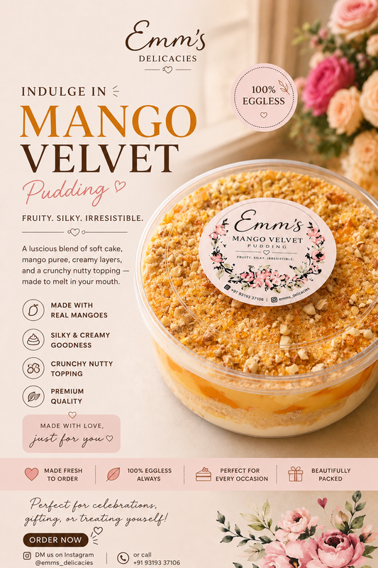 Mango velvet pudding