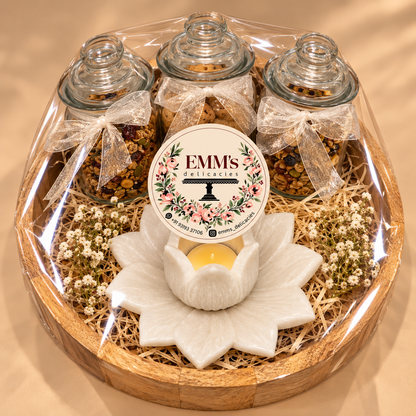 The Diwali Luxe Hamper duo — Emm’s Delicacies × Innerama