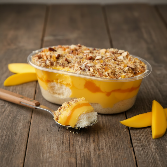 Mango velvet pudding