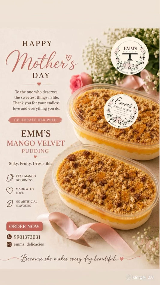 Mango velvet pudding
